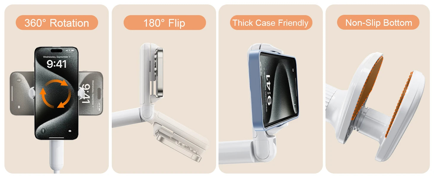 Eary Gooseneck Phone Holder for Bed Cell Phone Mount Clamp Clip Flexible Device