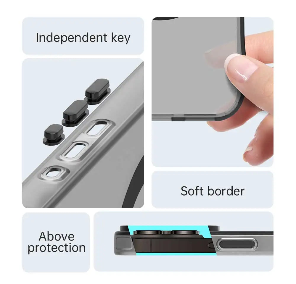 Matte Clear For Magsafe Wireless Charge Case for iPhone Max Military Shockproof