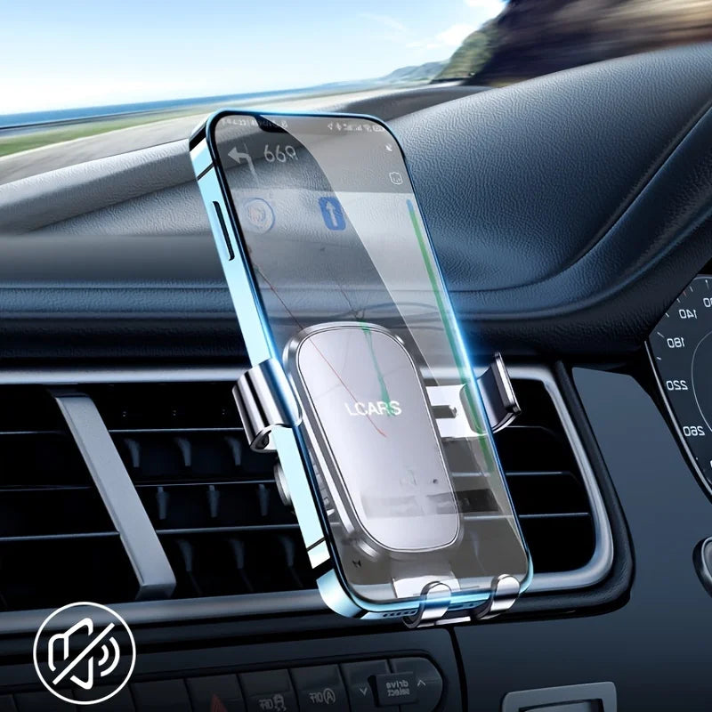Lcars Car Phone Holder, Car Air Vent Clip Spiral Hook, Aluminum Alloy Panel Anti-Shake, Multifunctional Universal In-Car Navigation Phone Stand