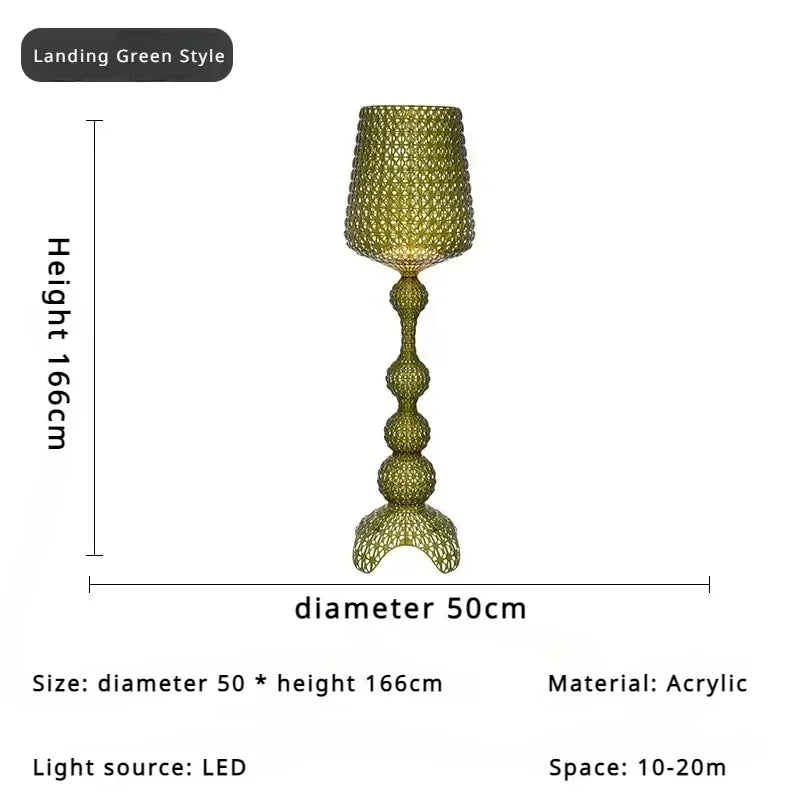 Italian Designer Hollow Goblet Acrylic Floor Lamp for Exhibition Hall Living Room