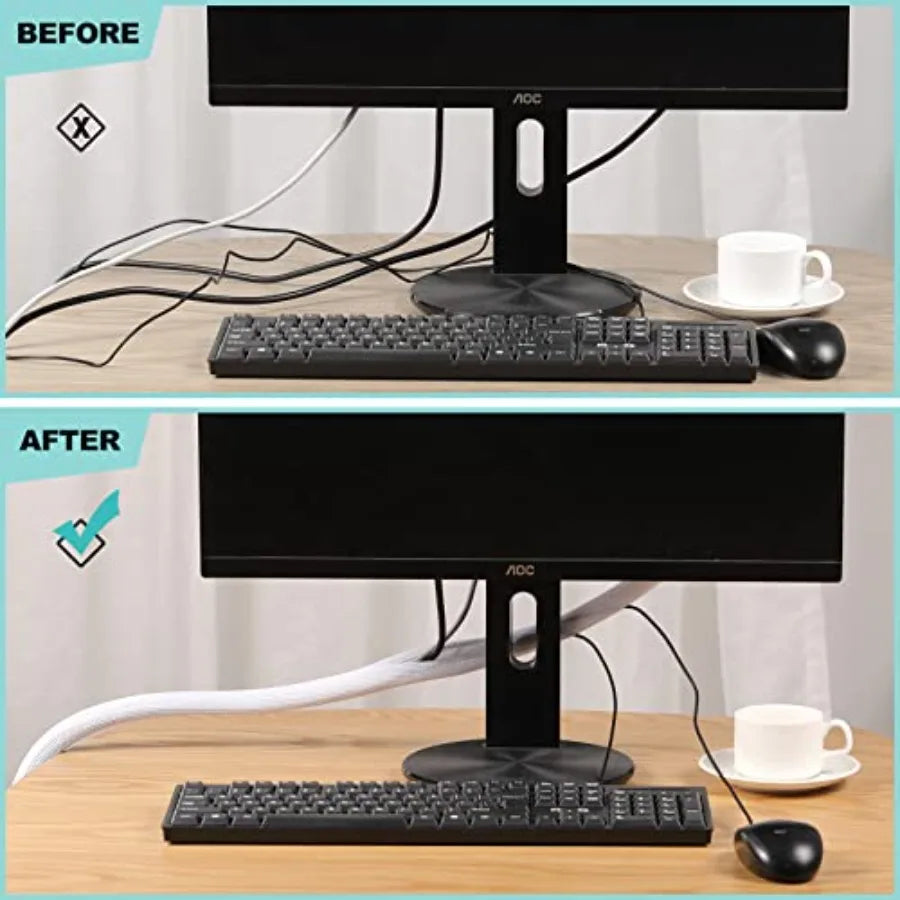 Cable Management, Desk Cord Cover Organizer Wire Hider for Computer TV Wire
