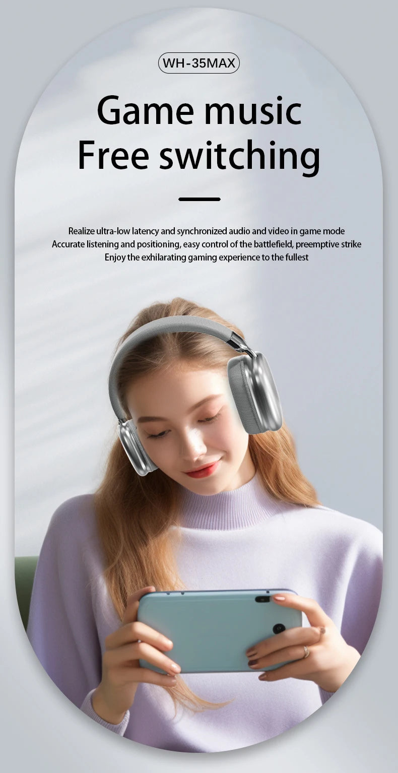 Original 9D Surround Sound Headsets Metal Wireless Bluetooth Headphones