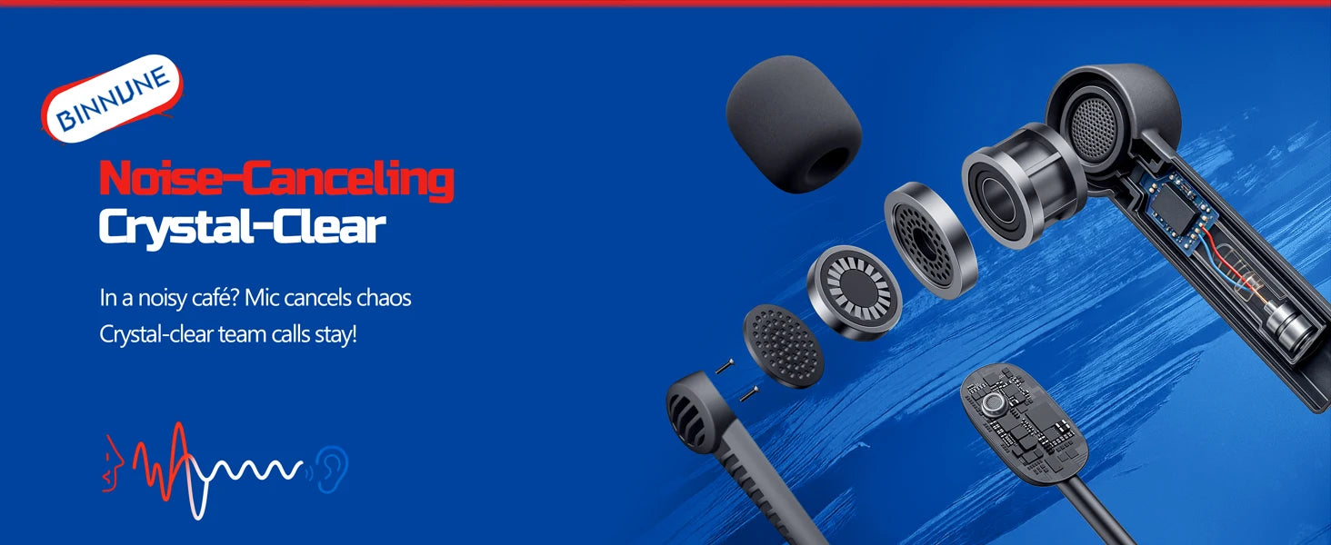 BINNUNE Wireless Gaming Headset with Mic Lightweight Over-Ear Gaming