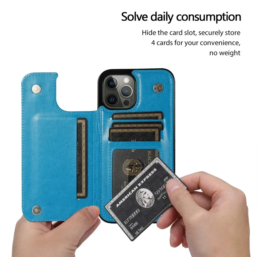 Wallet Butterfly Embossing Slot Magnetic Flip Leather Case For iPhone Plus Cover