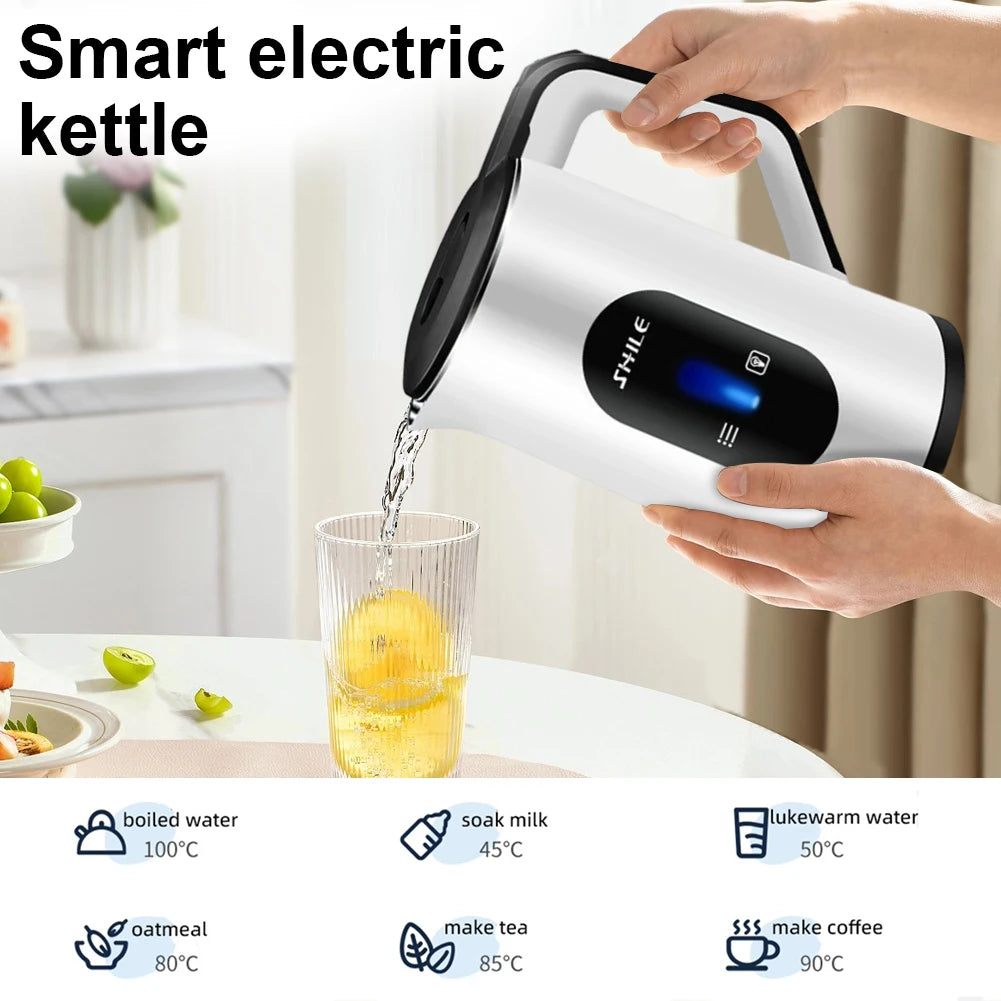 2.2L Stainless Steel Electric Digital Display Large Tea Kettle 1500W Fast Boil Thermal Water Kettle for Making Tea and Coffee