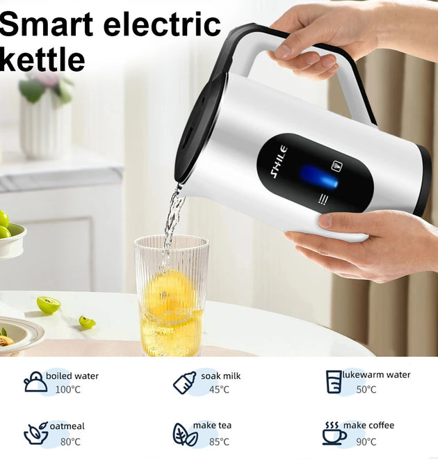 2.2L Stainless Steel Electric Digital Display Large Tea Kettle 1500W Fast Boil Thermal Water Kettle for Making Tea and Coffee