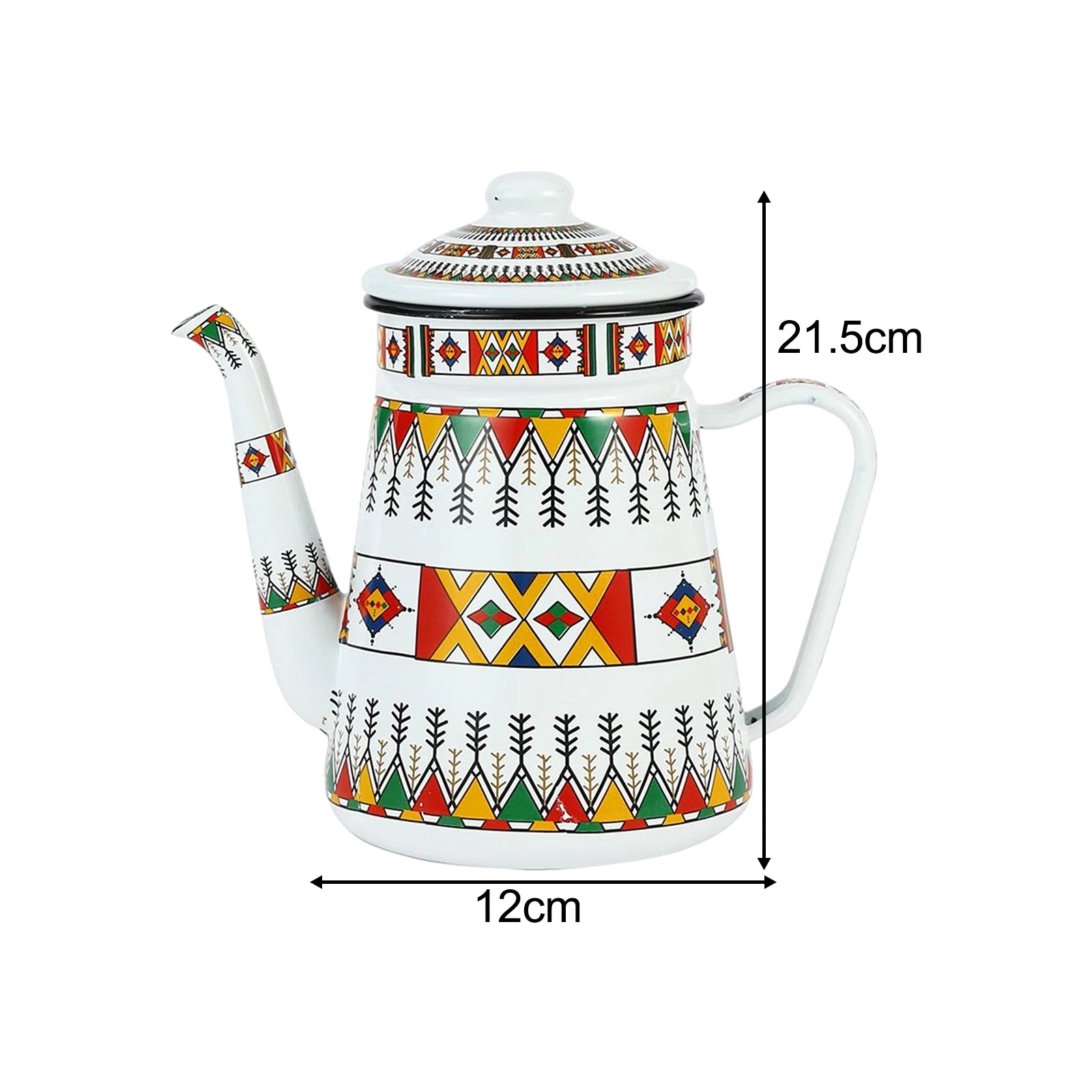 Enamel Coffee Kettle Juice Milk Jug Coffee Pitcher Cold Water Teapot Kettle Lid Wide Mouth for Party Household Office Drinkware