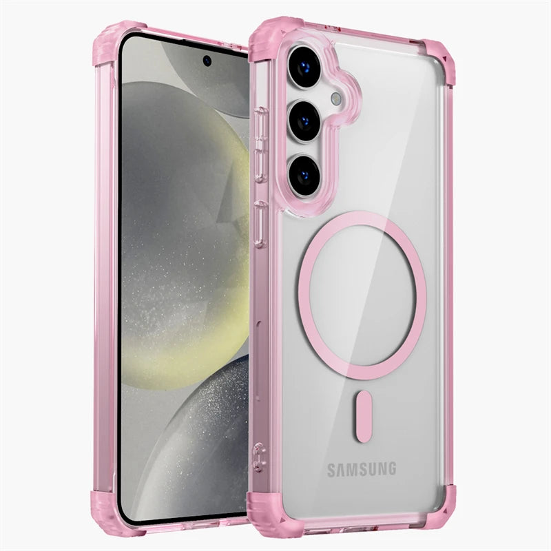 Shockproof Armor Transparent Case For Samsung Galaxy Magsafe Charge Cover