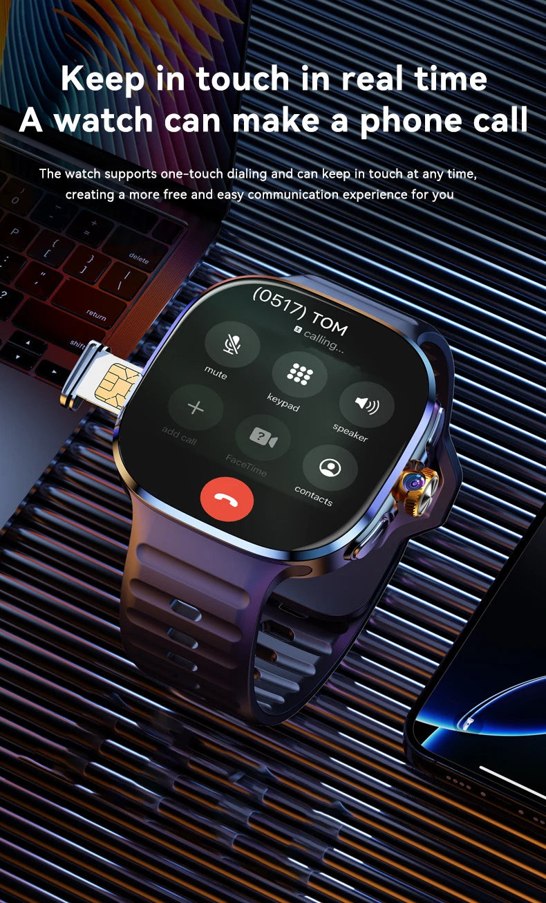 M99 Smart Watch Men's Watch SIM card 4G Android Google Play 2.4 inches 480*480  Amoled 32gG Memory GPS WIFI SmartWatches