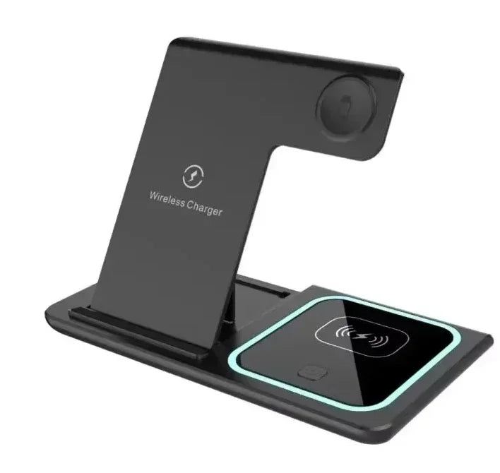 3 in 1 Folding Wireless Charger Stand For iPhone 17 16 15 14 13 12 Pro Max Fast Charging Station For Apple Watch 11-2 SE Airpods