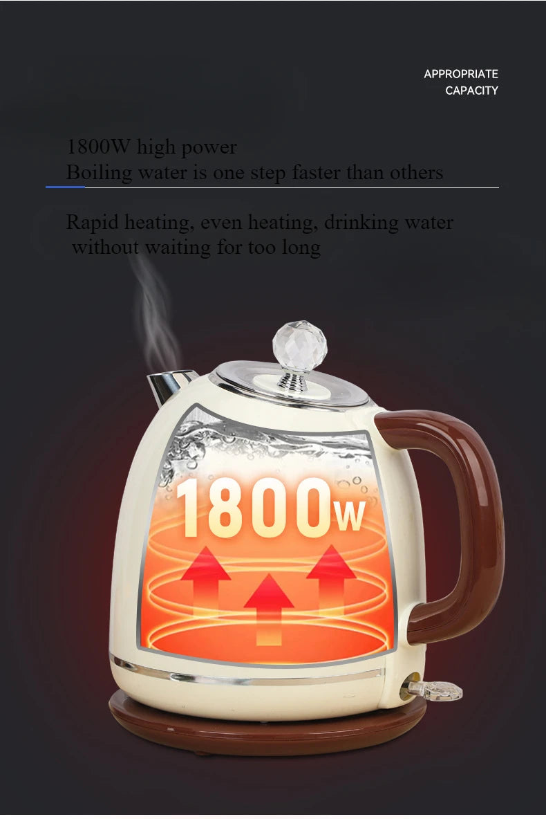 220V Portable Electric Kettle 1.8L Stainless Steel Electric Tea Kettle Mini Household Water Boiler Home Kitchen Appliances