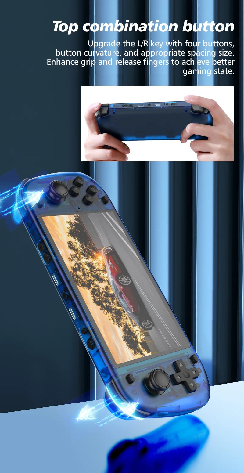 5.1inch New R50S Retro Handheld Video Game Console 128G IPS Screen Two-player Wifi Online Portable Pocket Video Player Boy Gift