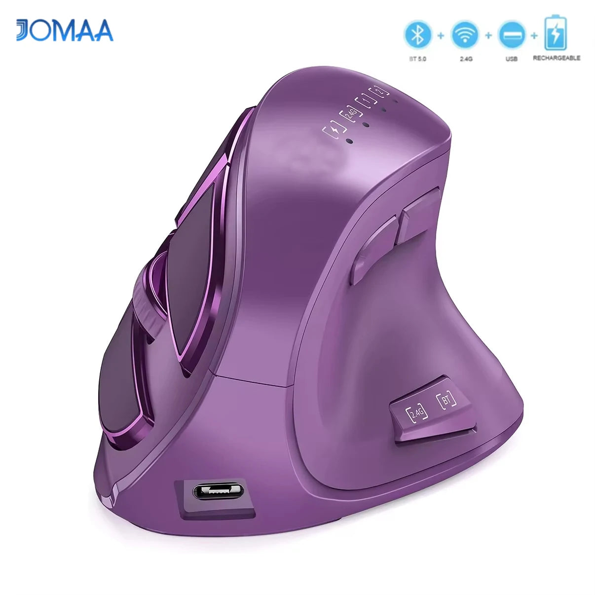 Jomaa Ergonomic Bluetooth Mouse Wireless Vertical Mouse Rechargeable