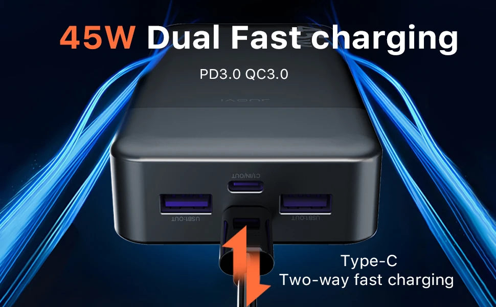 20000mAh Power Bank JUOVI J2621 Portable Fast Charging Battery Pack