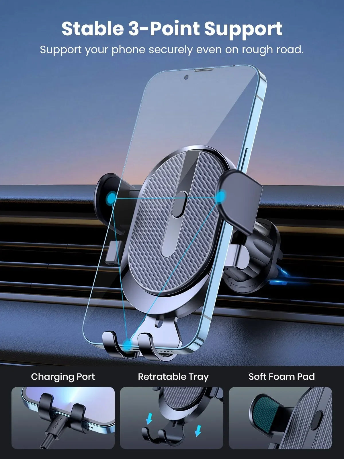 Universal Gravity Auto Phone Holder Car Air Vent Clip Mount Mobile Phone Holder CellPhone Stand SupportFor iPhone Samsung Huawei