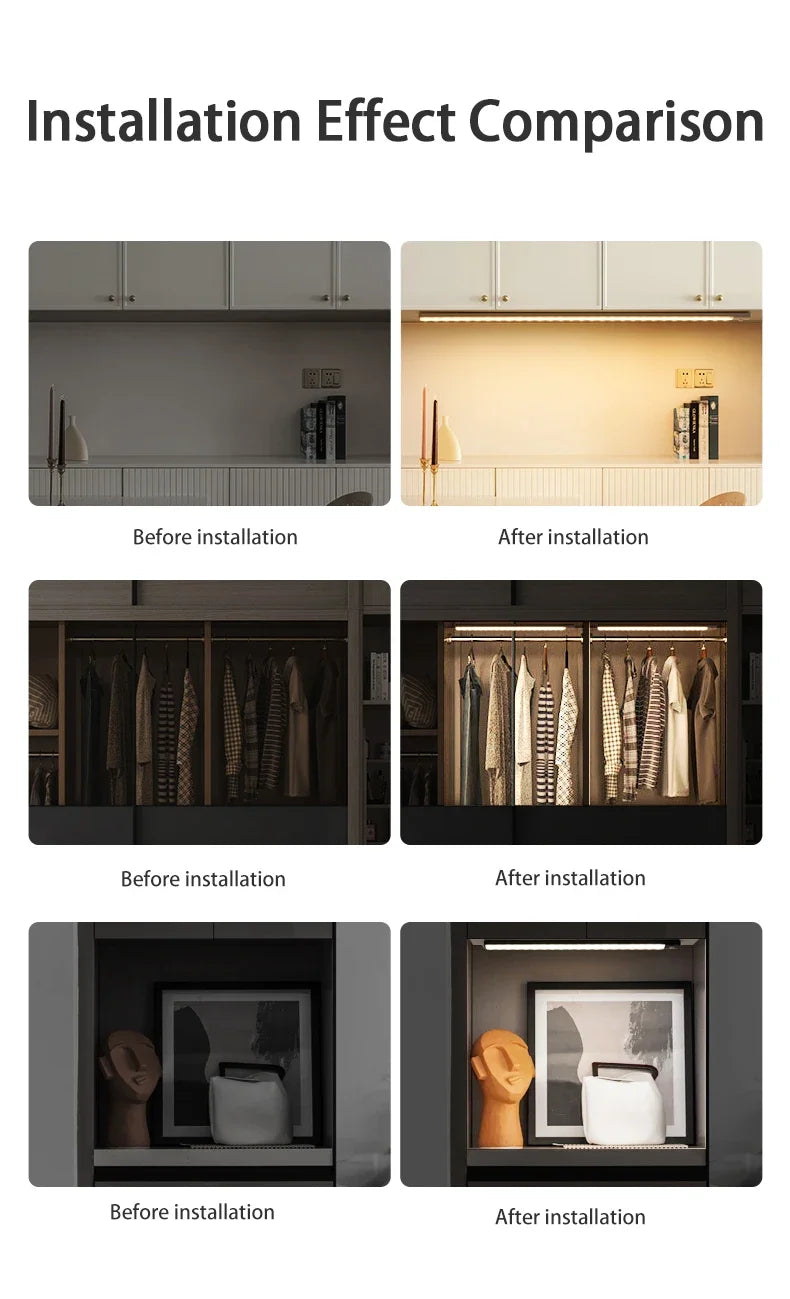 Cabinet Led Light Sensor Movement Rechargeable Wireless Led Lamp Night
