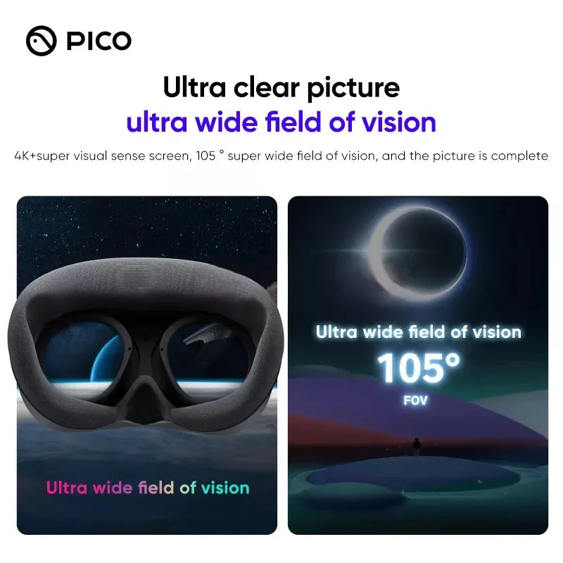 Original Pico4 VR Headset All-In-One Virtual Reality Pico 4 VR Glasses 4K+ Display For Metaverse & Stream VR 3D Gaming