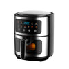 8L Stainless Steel Air Fryer with Clear Viewing Window 8 One-Touch Smart Presets Oil-Free Crispy Cooker Non-Stick Basket Whisper