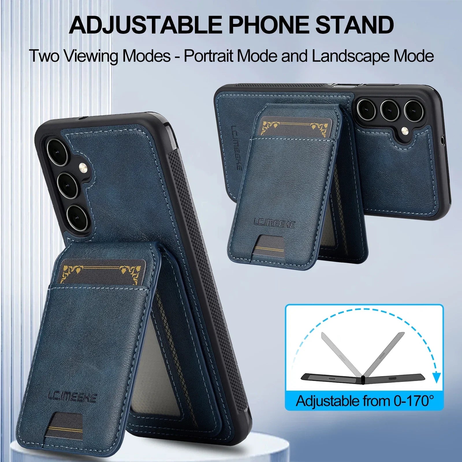 Detachable Leather Case For Samsung Galaxy Card Wallet Phone Bag