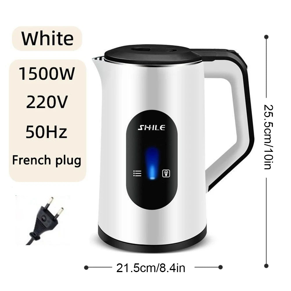 2.2L Stainless Steel Electric Digital Display Large Tea Kettle 1500W Fast Boil Thermal Water Kettle for Making Tea and Coffee