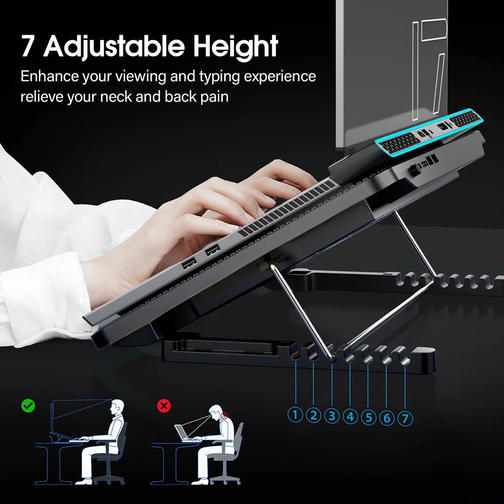 Laptop Cooling Pad Height Wind Speed Adjustable Laptop Cooer With Mobile