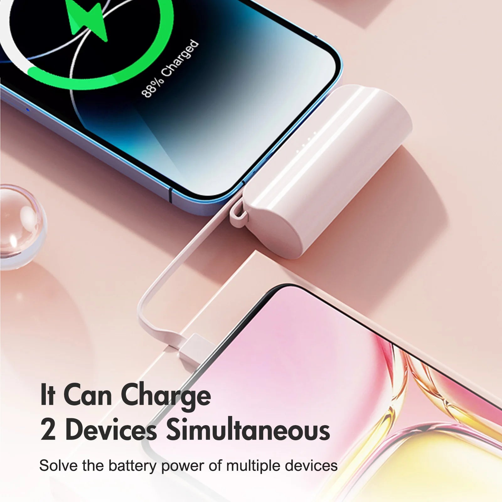 Mini Power Bank Portable 4500mAh Power Phone Charger Capsule Dual USB