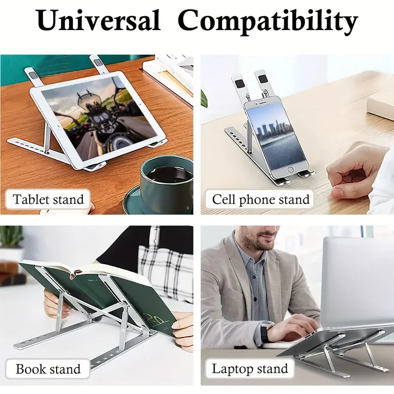 White Adjustable Laptop Stand  Desktop Holder Foldable Portable Bracket