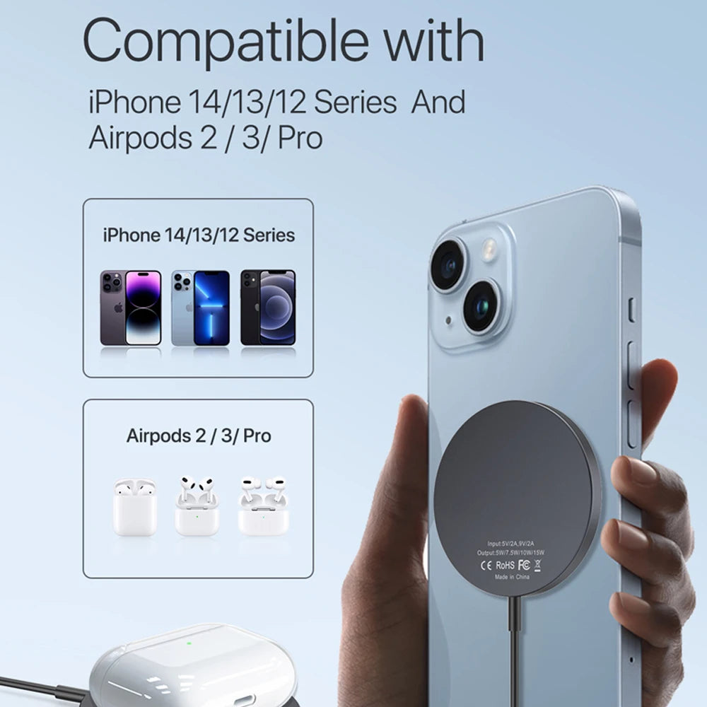 Magnetic Wireless Charger For Induction Fast Wireless Charging Pad For AirPods