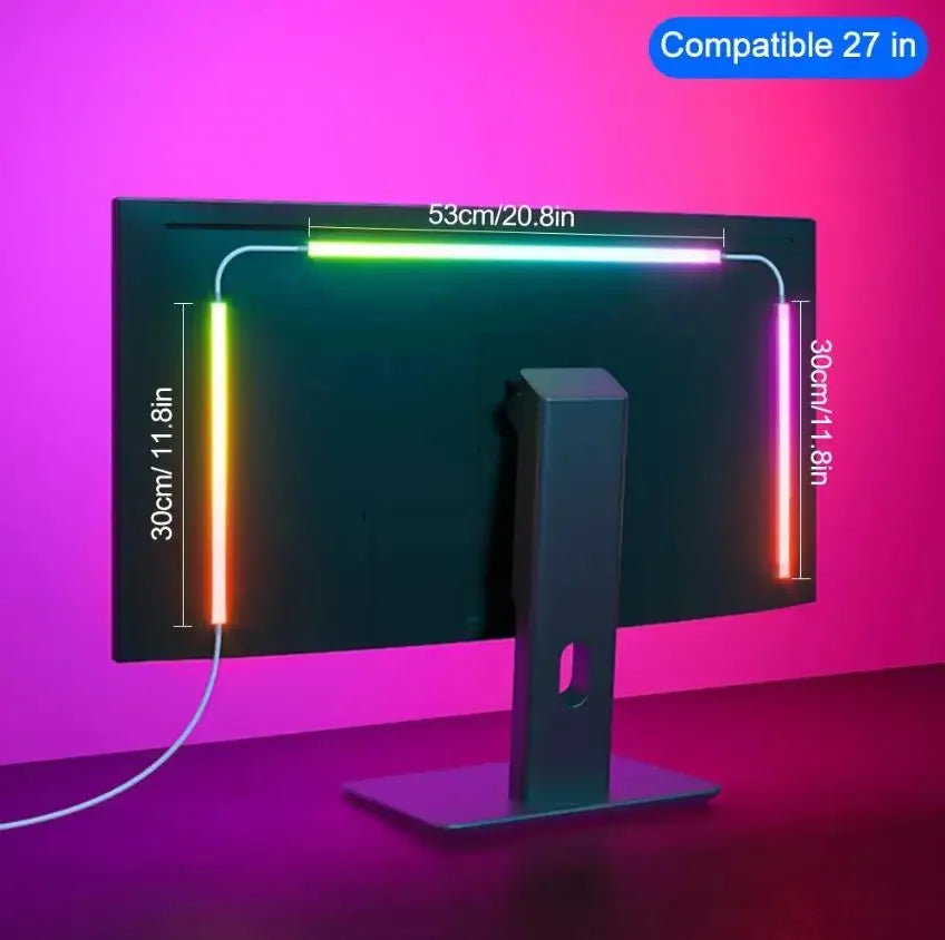 Computer Screen Light Strip Monitor RGBIC Bluetooth LED Lights Game Room