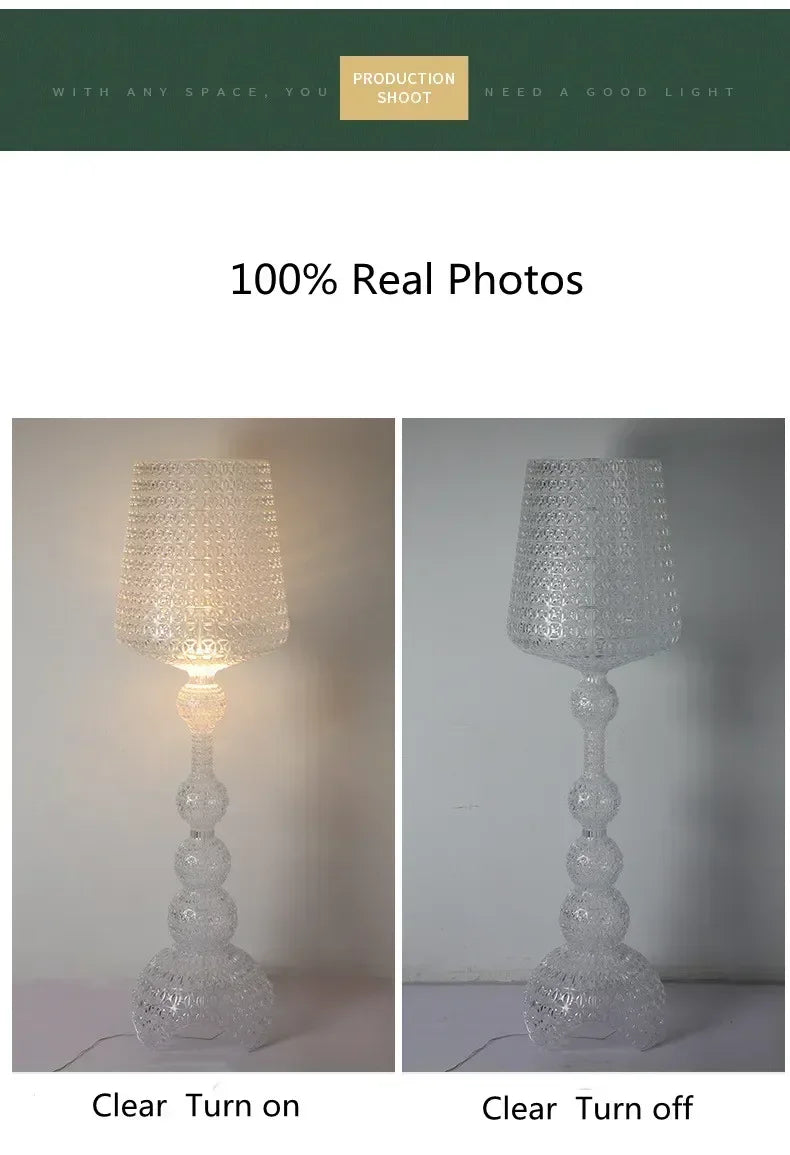 Italian Designer Hollow Goblet Acrylic Floor Lamp for Exhibition Hall Living Room