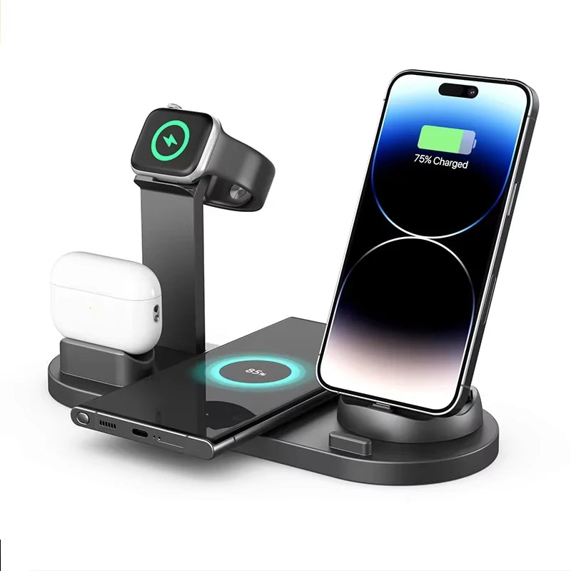 7 in 1 Wireless Charger Stand Pad For iPhone 17-12 Pro Max Apple Watch Airpods Pro iWatch 8 7 Fast Charging Dock Station
