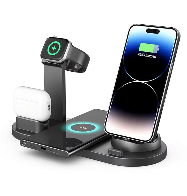 7 in 1 Wireless Charger Stand Pad For iPhone 17-12 Pro Max Apple Watch Airpods Pro iWatch 8 7 Fast Charging Dock Station