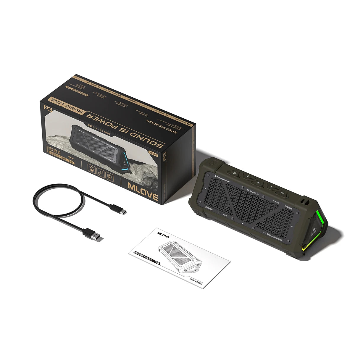 Bluetooth Speaker 40W Output Power Bluetooth 5.3 Speaker Stereo RGB Light