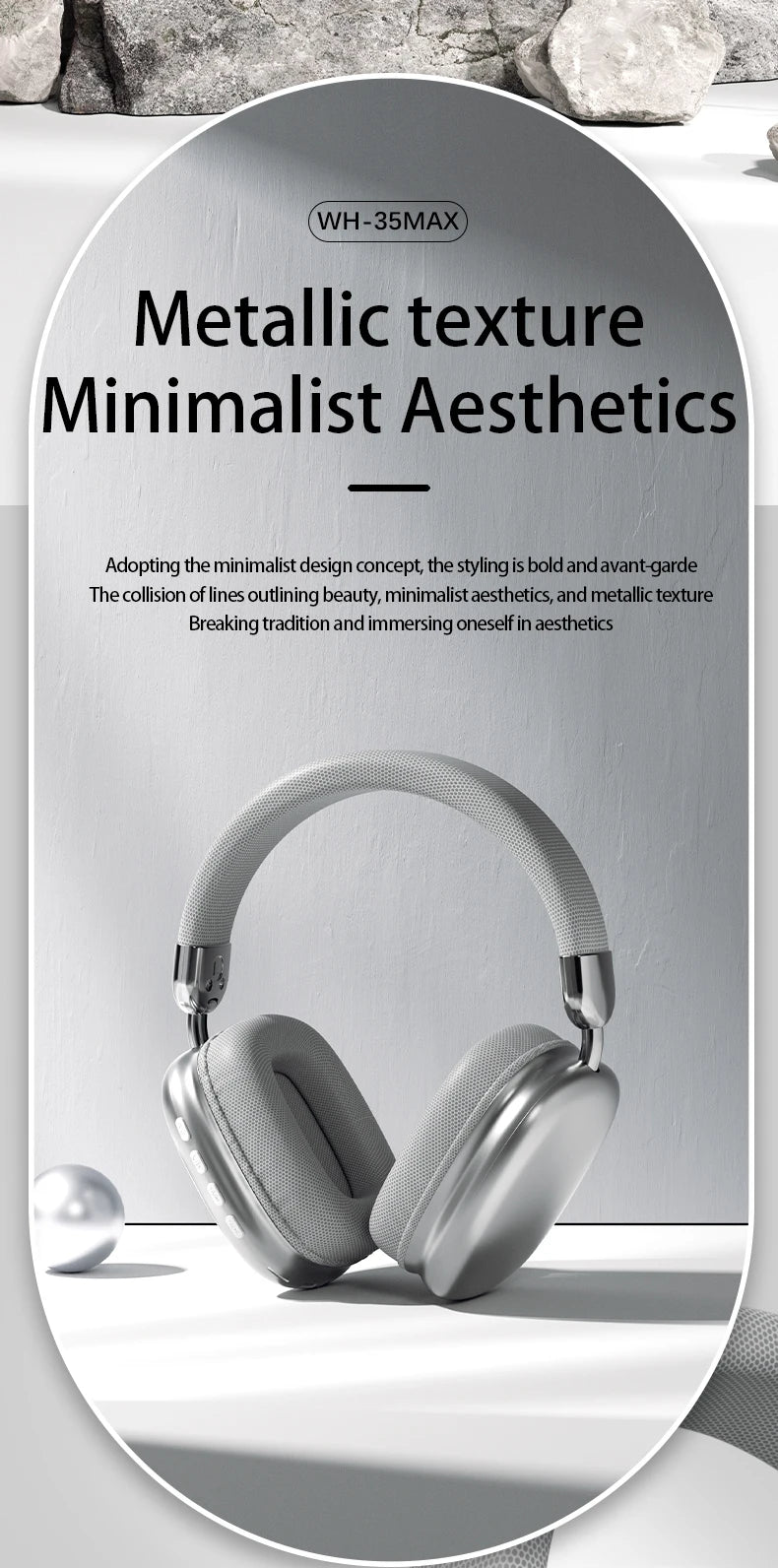Original 9D Surround Sound Headsets Metal Wireless Bluetooth Headphones