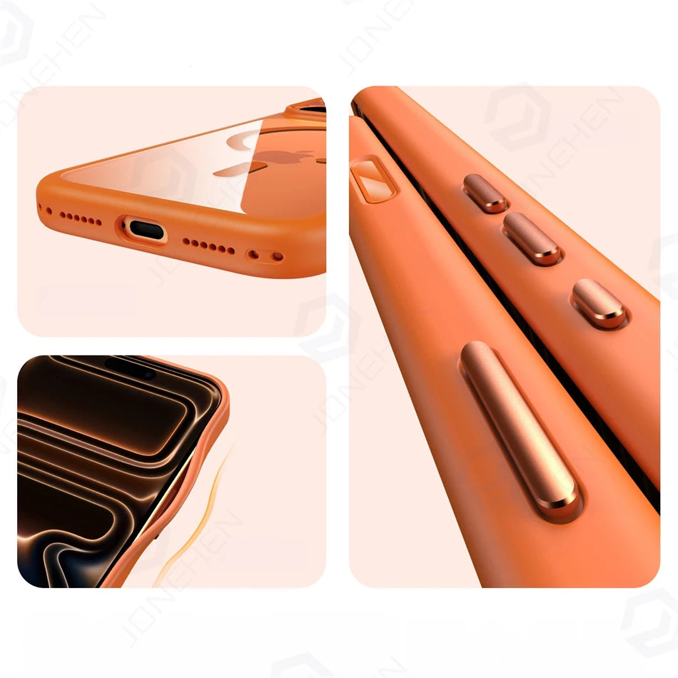 Magnetic Business Simplicity Shockproof Orange Bumper Camera Button Case