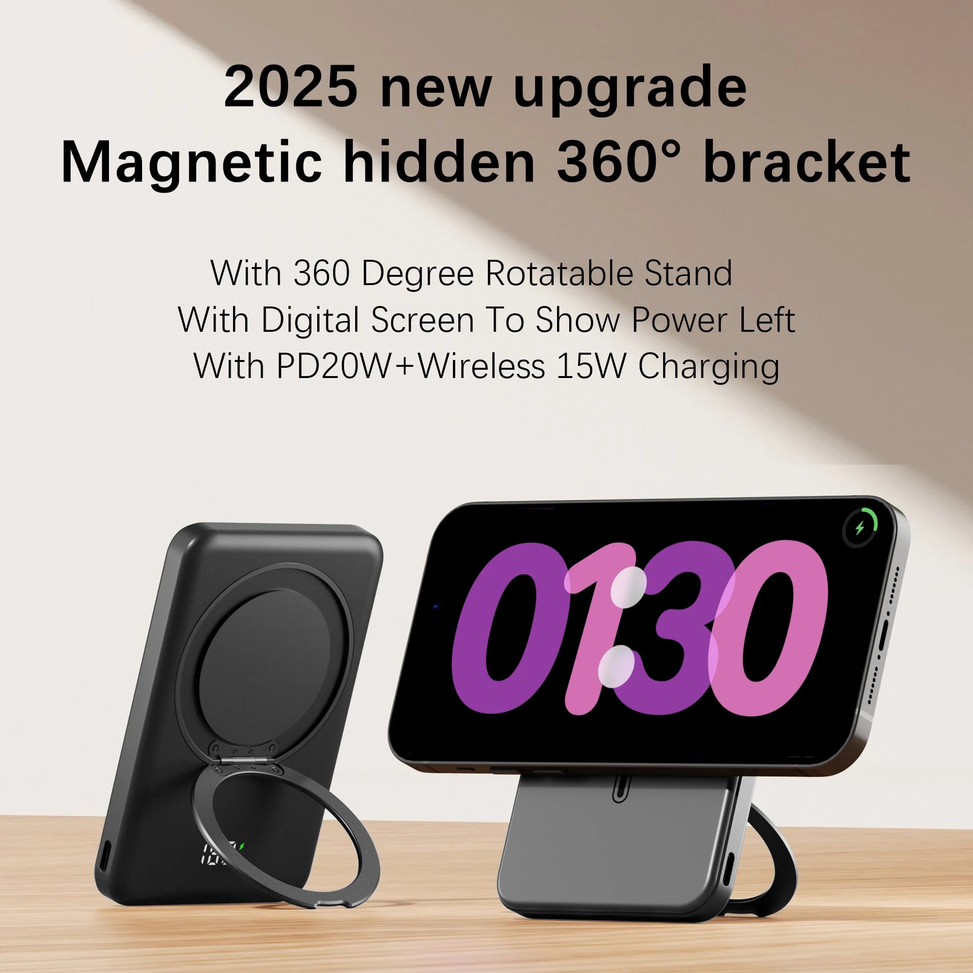 10000mAh Slim Mini Power Bank for MagSafe Magnetic Wireless Fast Charger