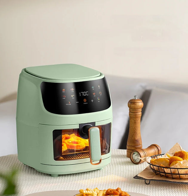 New 8L Large Capacity Air Fryer Multifunctional Visible Window Microcomputer Control for Home Commercial Use