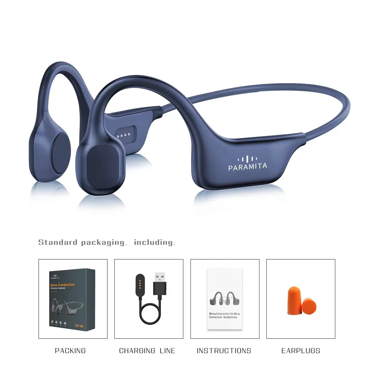 Classic DG08 Bone Conduction Headphone Wireless Bluetooth Headset