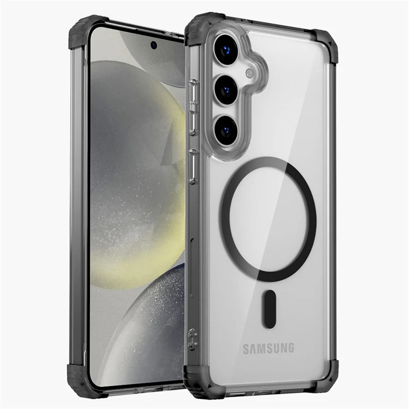 Shockproof Armor Transparent Case For Samsung Galaxy Magsafe Charge Cover