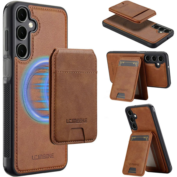 Detachable Leather Case For Samsung Galaxy Card Wallet Phone Bag