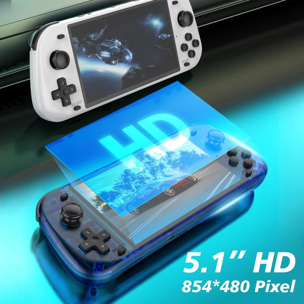 5.1inch New R50S Retro Handheld Video Game Console 128G IPS Screen Two-player Wifi Online Portable Pocket Video Player Boy Gift