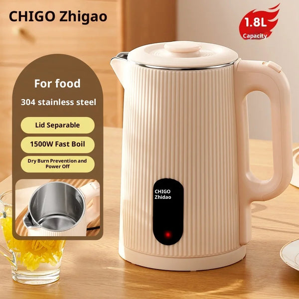 Electric Kettle - Stainless Steel Water Boiler for Home & Dorm Use
