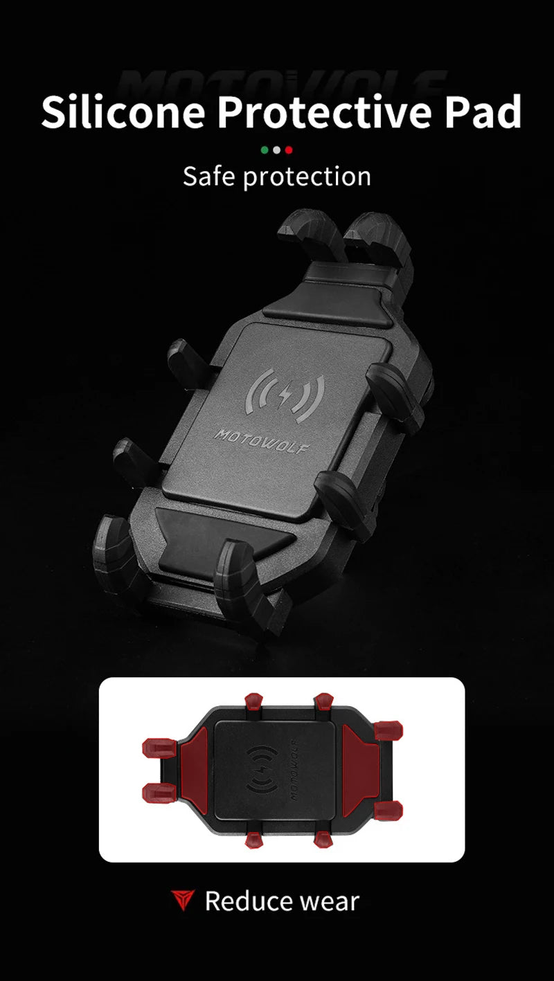 Motorcycle Wireless Charging Phone Holder Cradle 3.0 Quick Charger GPS Moto