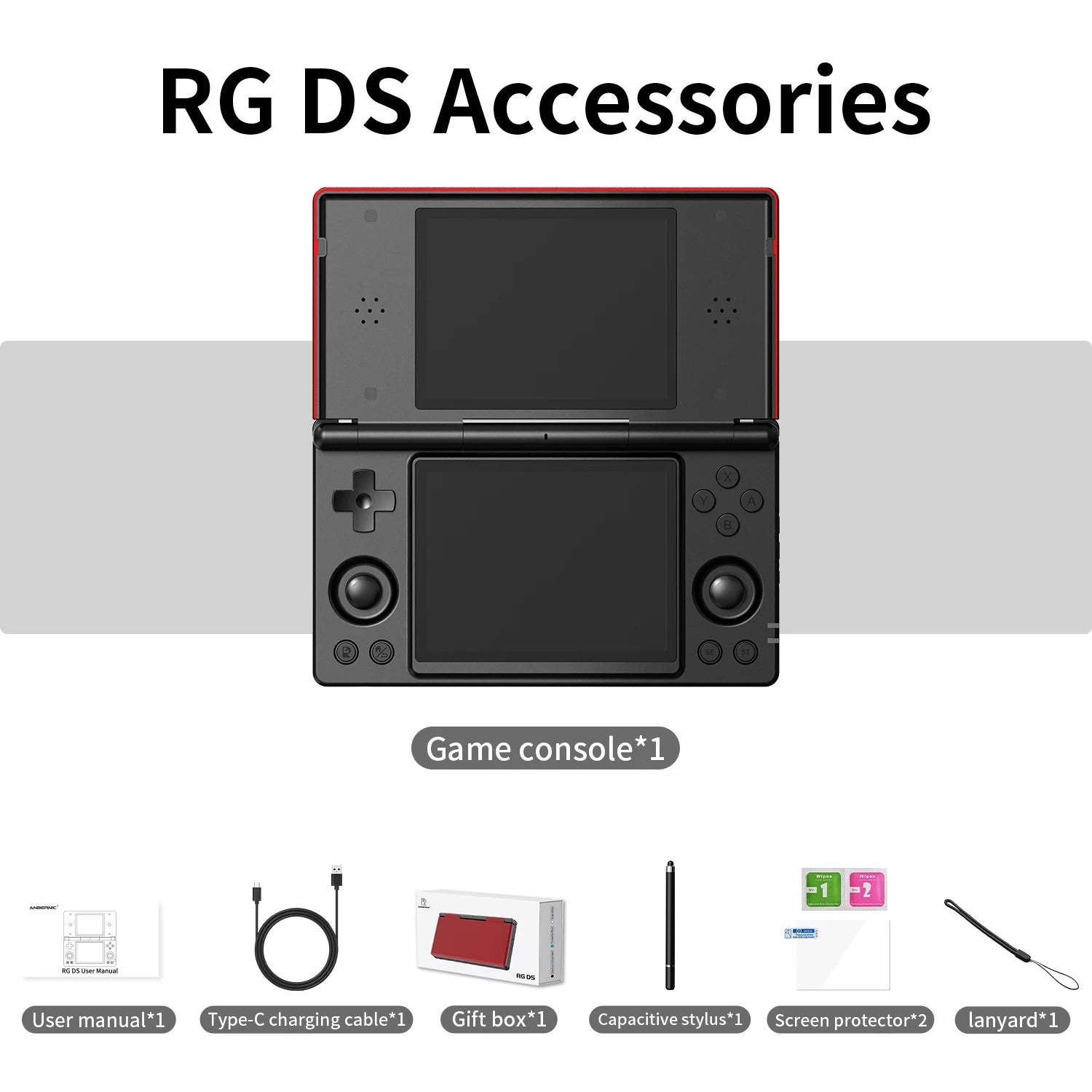 Anbernic RG DS Flip Handheld Game Console 4" IPS Dual Screen Android/Linux Dual OS 4000mAh Video Games RixelHK Wifi Streaming AI