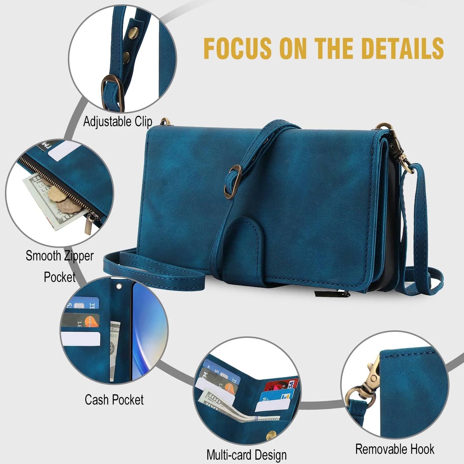 for Samsung Galaxy Case Wallet, Durable Leather Magnetic Buckle Flip Card Holder
