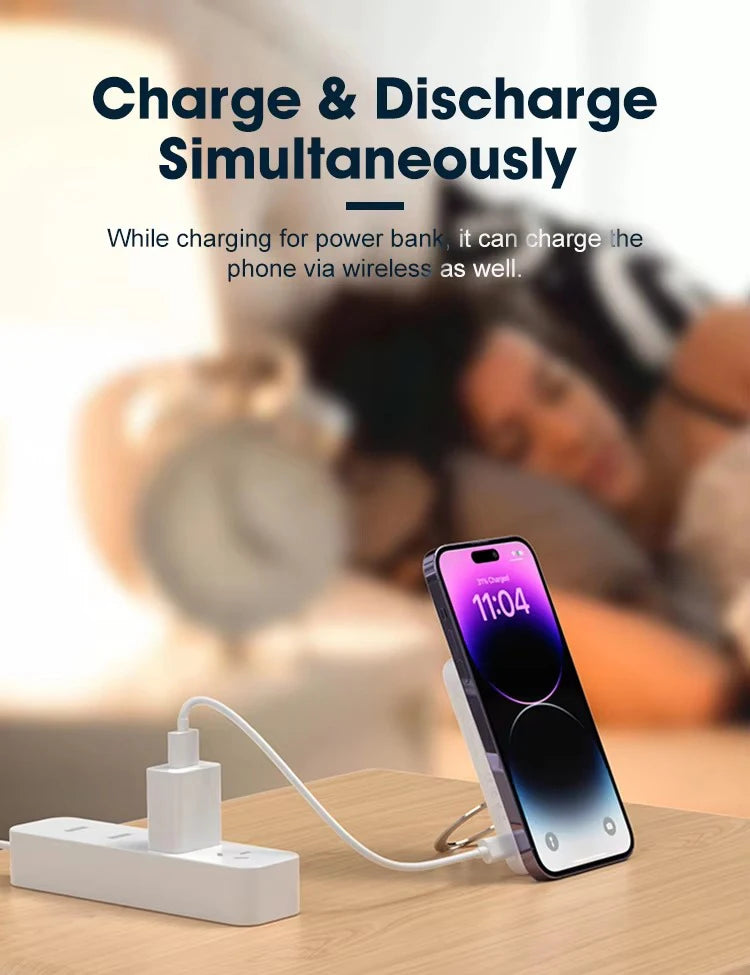 10000mAh Slim Mini Power Bank for MagSafe Magnetic Wireless Fast Charger