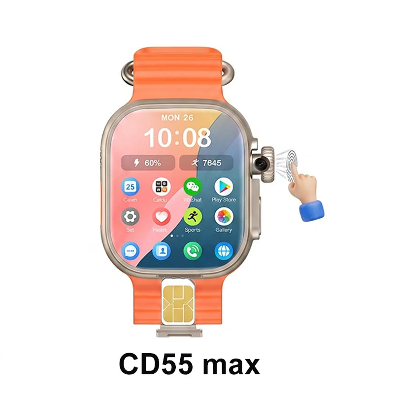 M99 Smart Watch Men's Watch SIM card 4G Android Google Play 2.4 inches 480*480  Amoled 32gG Memory GPS WIFI SmartWatches