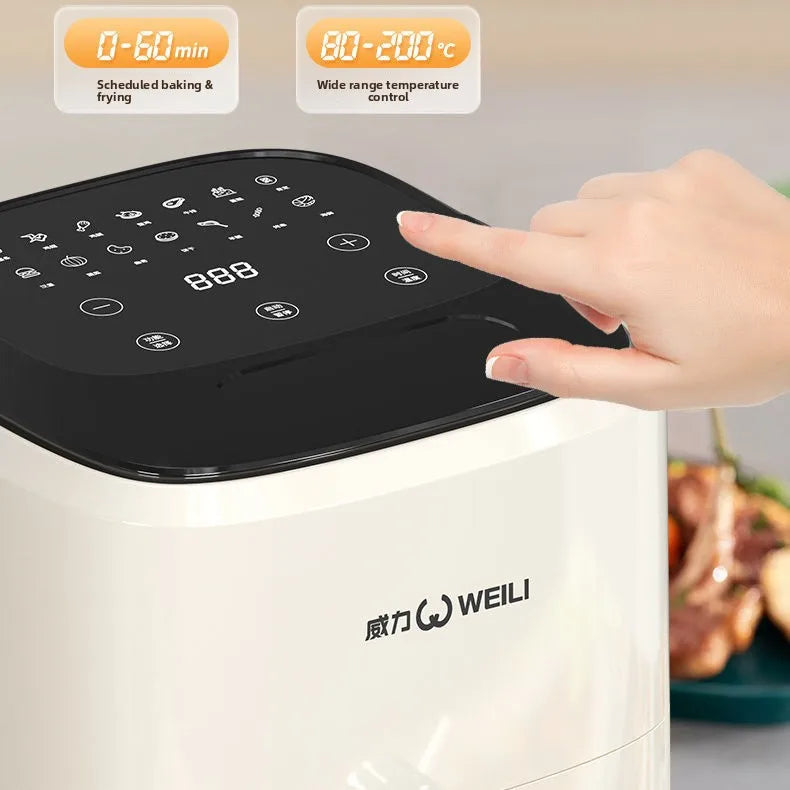 New Electric Air Fryer Smoke- 5.5L Capacity Smart Model Visible Cooking Eco-friendly Non-Stick Coating No Need Turn Over