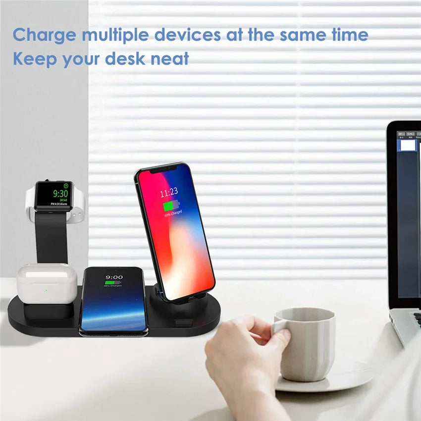 7 in 1 Wireless Charger Stand Pad For iPhone 17-12 Pro Max Apple Watch Airpods Pro iWatch 8 7 Fast Charging Dock Station