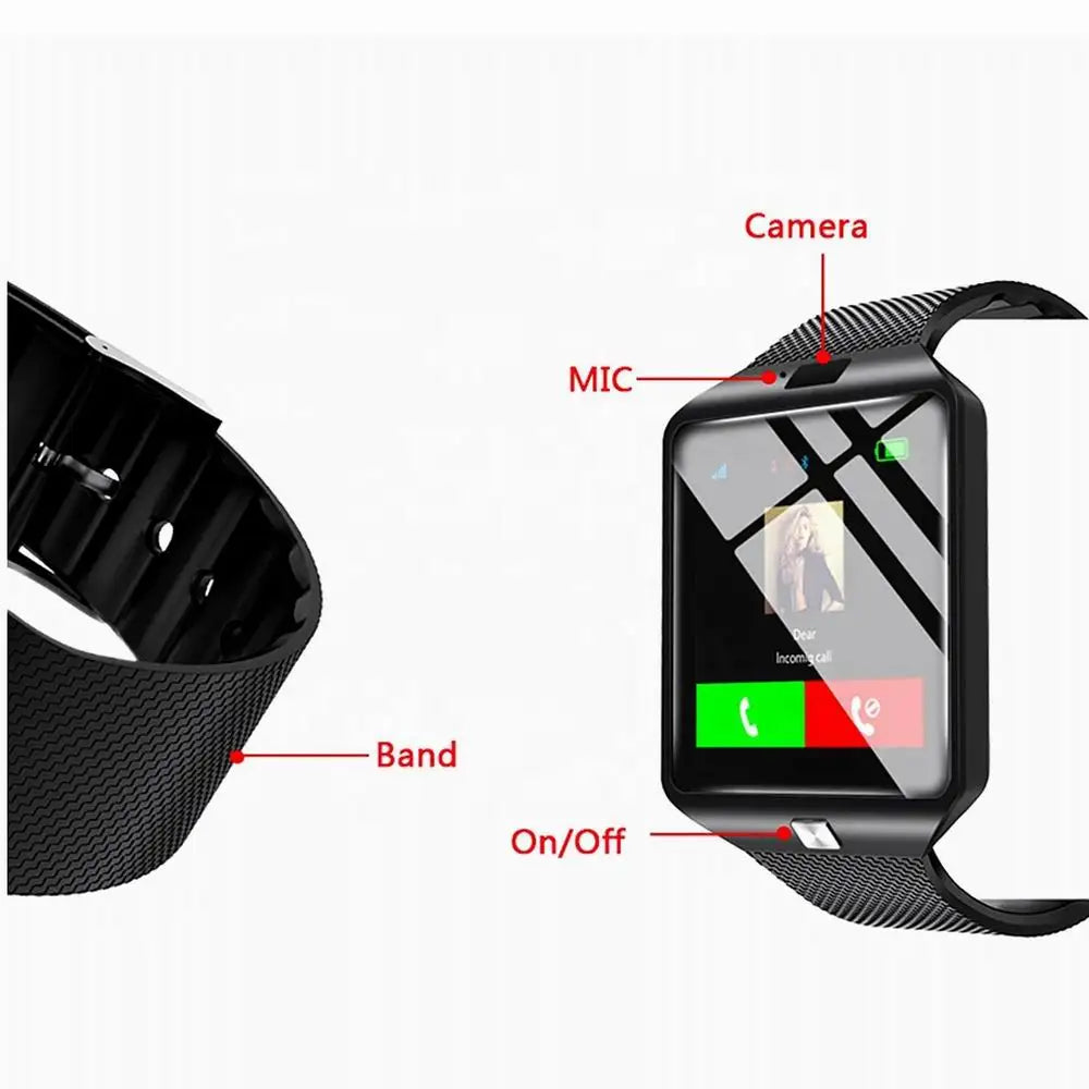 Smart Watch DZ09 Digital Touch Screen Q18 Bracelet Camera Bluetooth WristWatch SIM Card Smart Watch IOS Android Phones Support